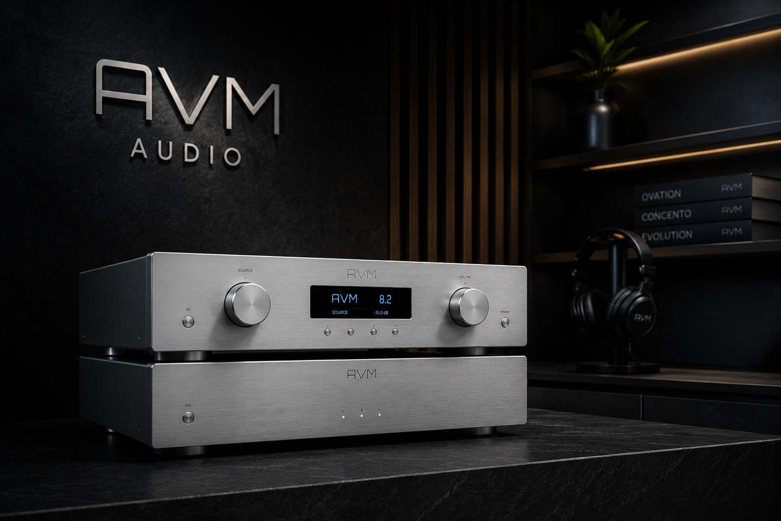 KI-generierte Visualisierung der Marke AVM Audio